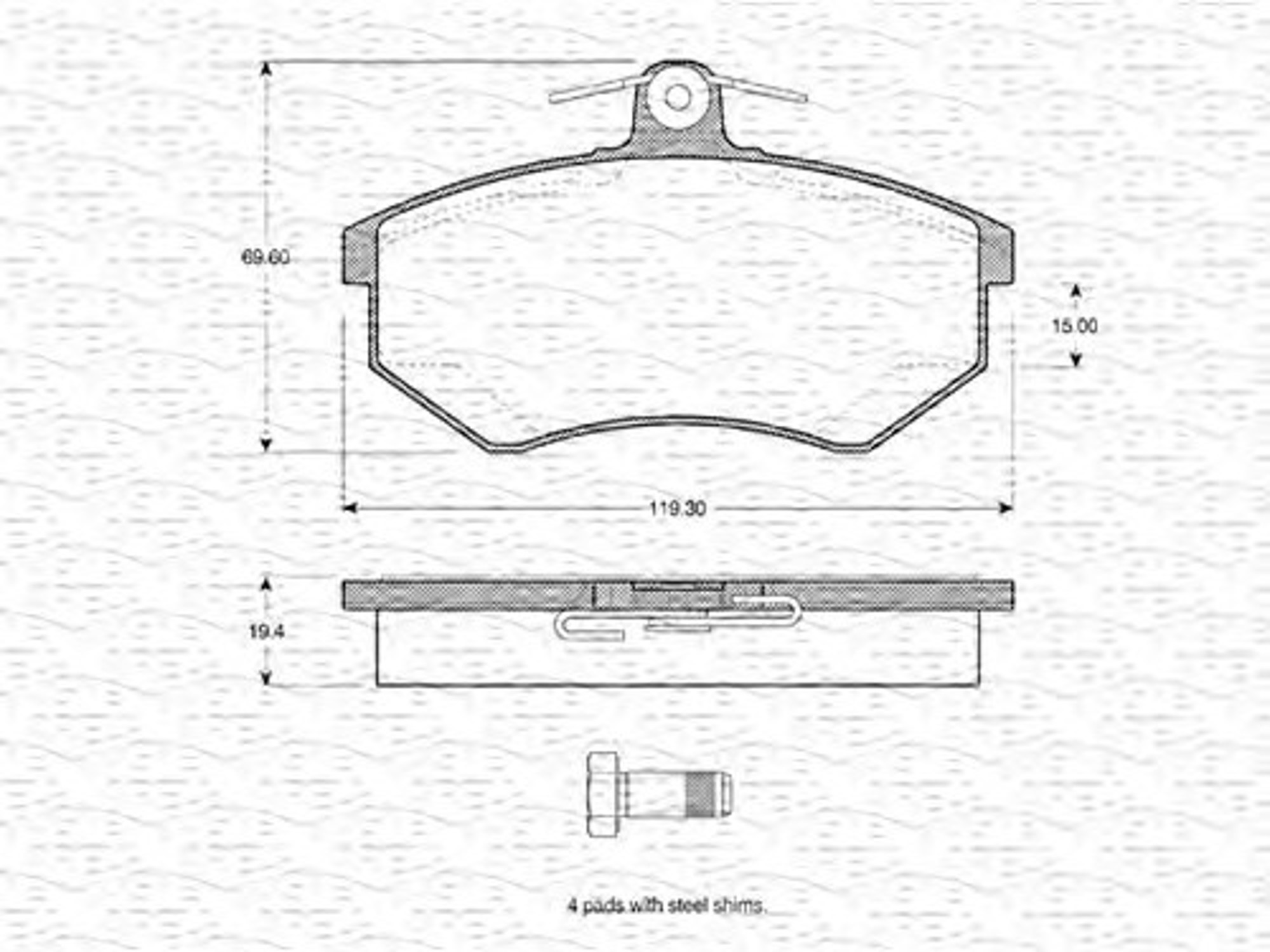 363702160944 MAGNETI MARELLI Колодки тормозные дисковые