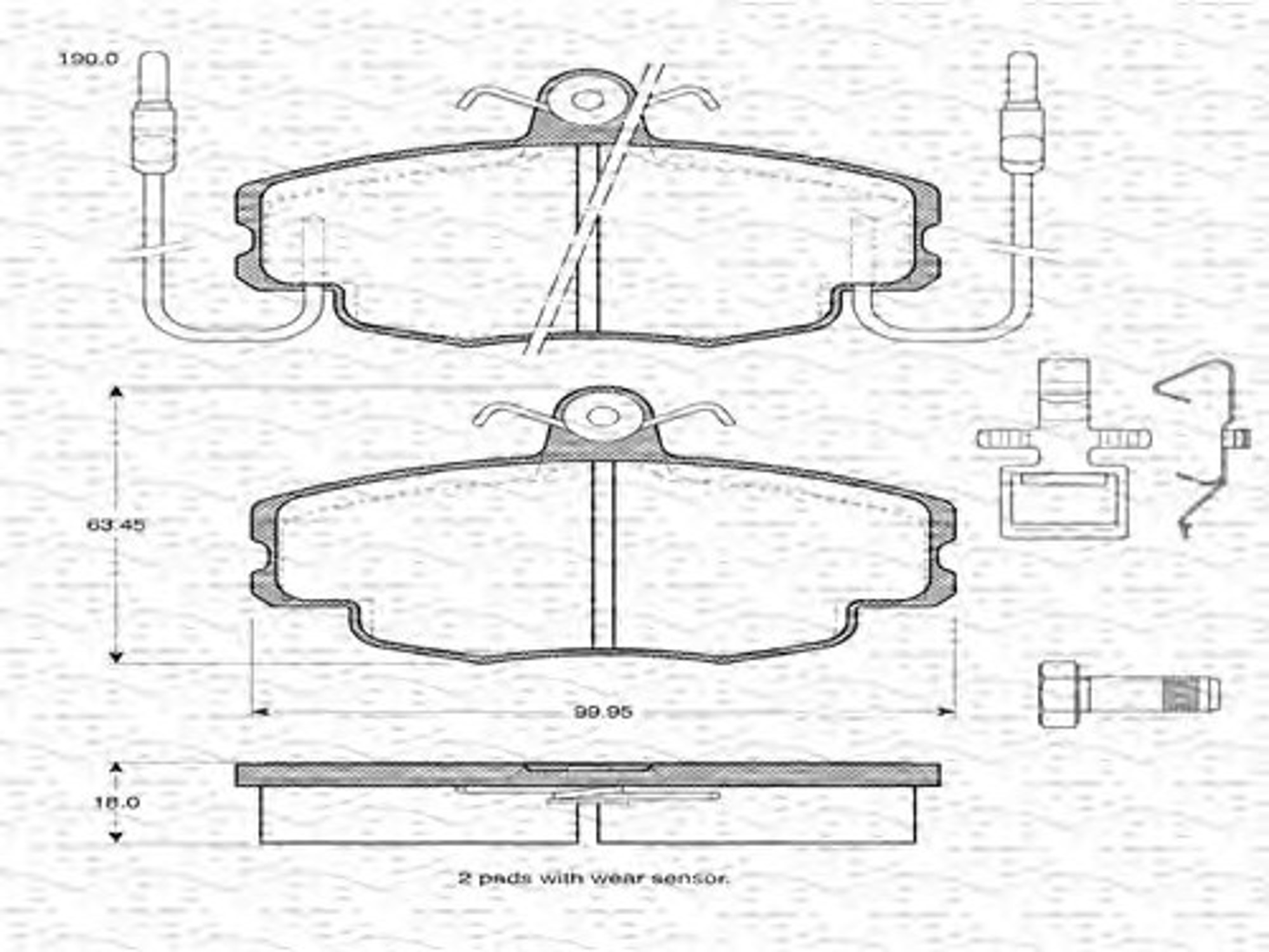 363702161018 MAGNETI MARELLI Комплект тормозных колодок, дисковый тормоз