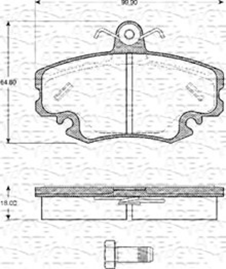 363702161081 MAGNETI MARELLI Комплект тормозных колодок, дисковый тормоз