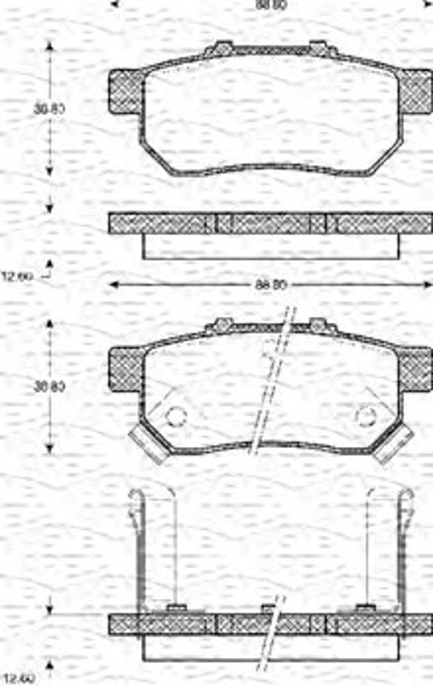 363702161123 MAGNETI MARELLI Комплект тормозных колодок, дисковый тормоз