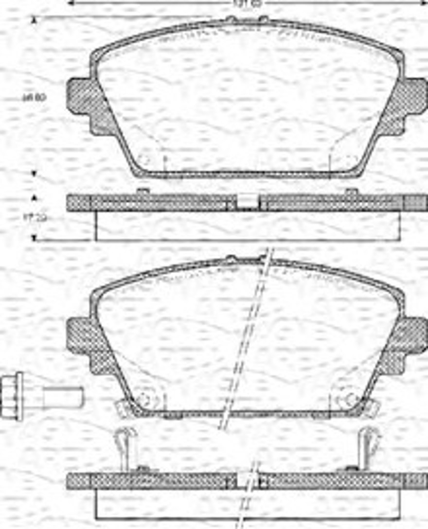 363702161132 MAGNETI MARELLI Комплект тормозных колодок, дисковый тормоз