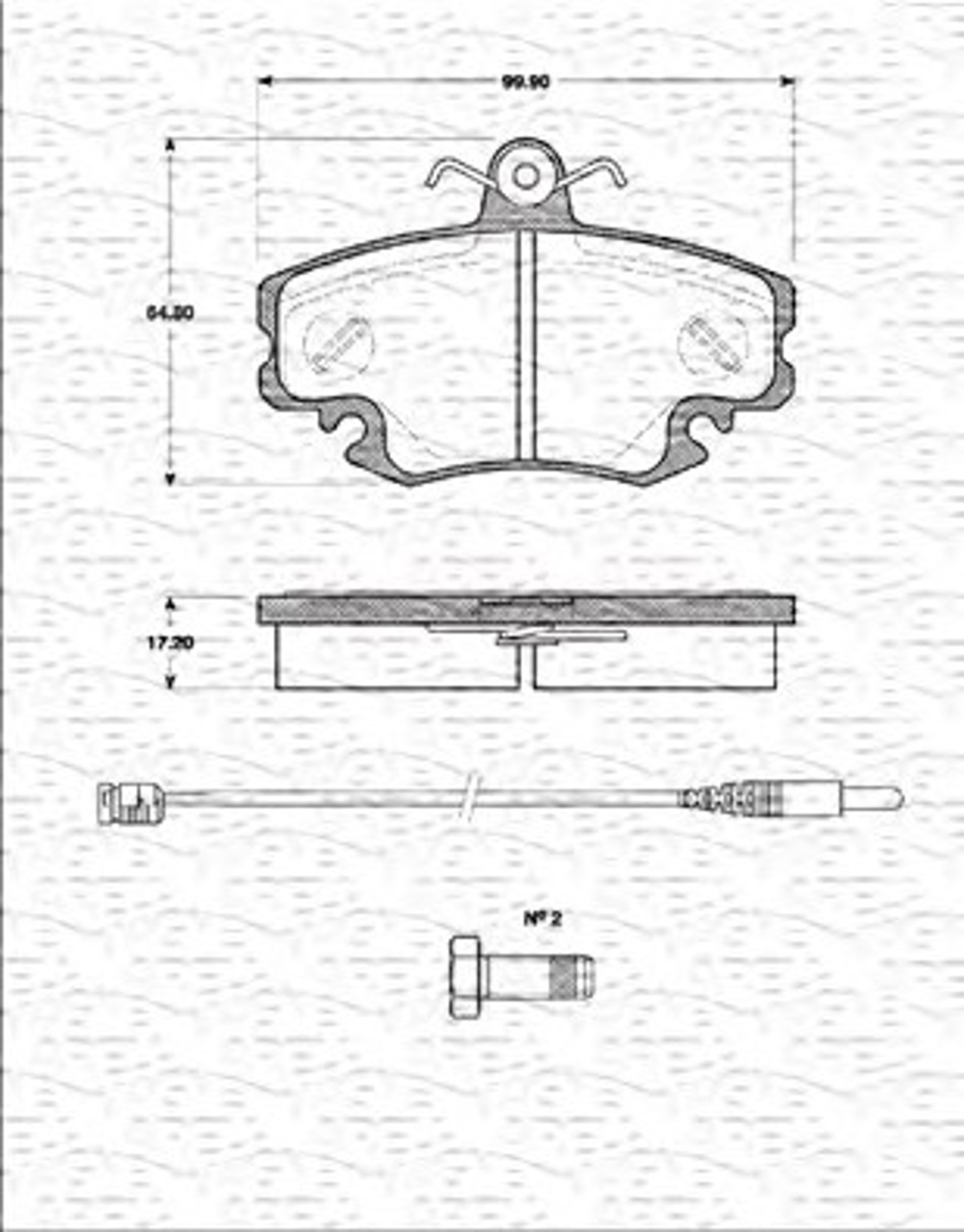 363702161182 MAGNETI MARELLI Комплект тормозных колодок, дисковый тормоз