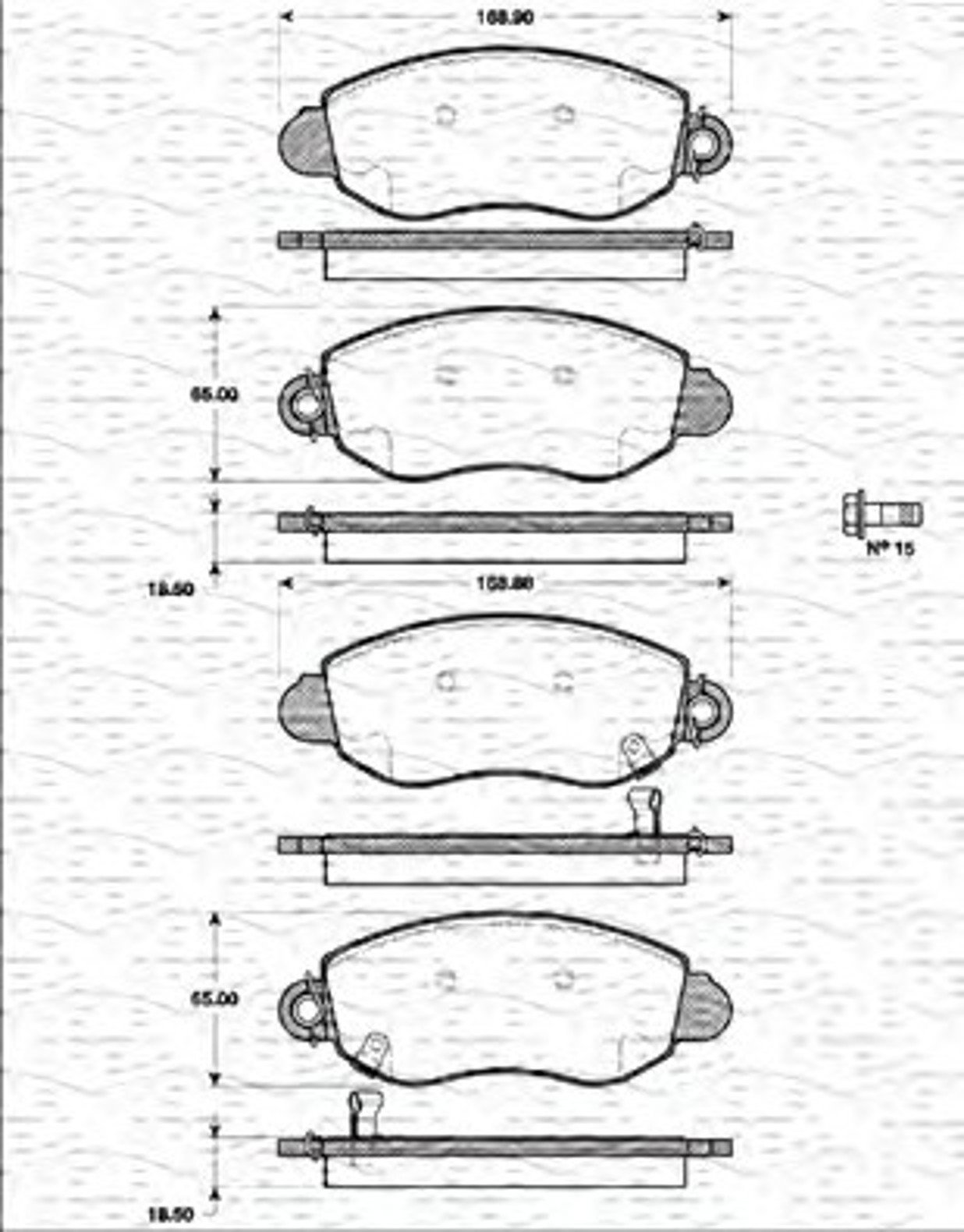 363702161217 MAGNETI MARELLI Комплект тормозных колодок, дисковый тормоз