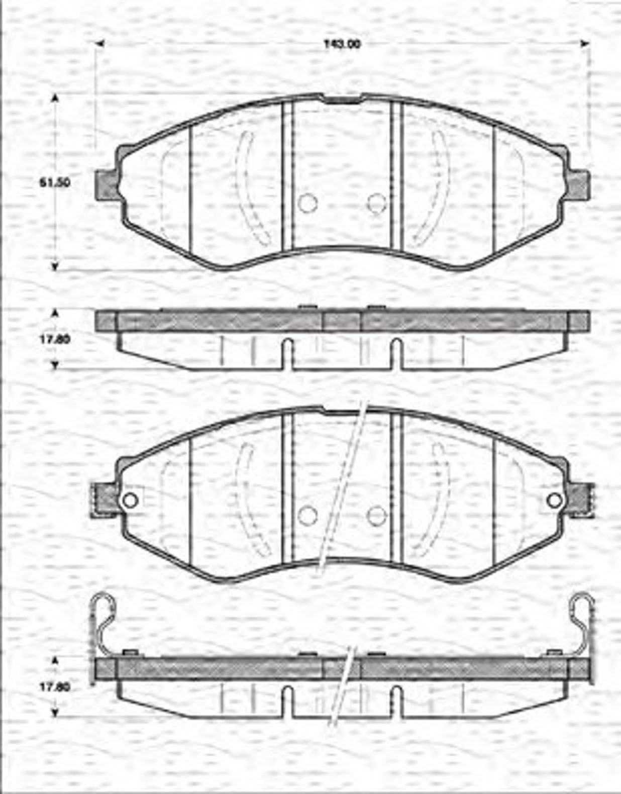 363702161285 MAGNETI MARELLI Комплект тормозных колодок, дисковый тормоз