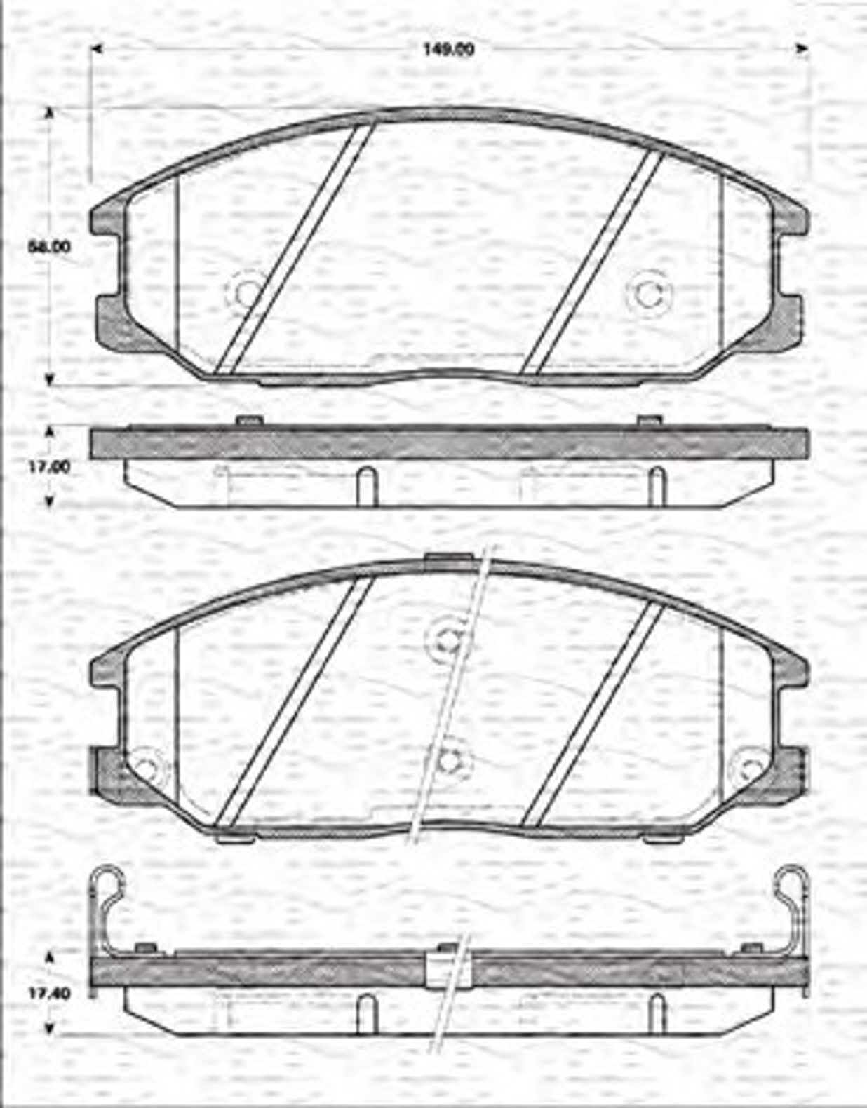 363702161288 MAGNETI MARELLI Комплект тормозных колодок, дисковый тормоз