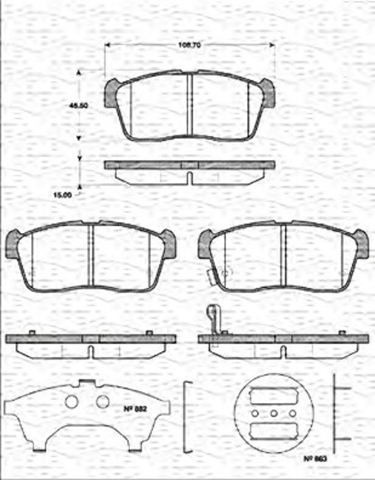 363702161303 MAGNETI MARELLI Колодки тормозные дисковые