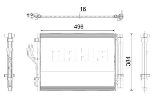 Ac 43 000p конденсер кондиционера MAHLE/KNECHT AC 43 000P