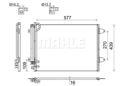 Радиатор кондиционера MAHLE/KNECHT AC 666 000S