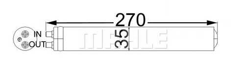 Осушитель кондиционера honda cvic 4 door (06-) 1.3i-1.6i-1.8i 09/05- MAHLE/KNECHT AD64000S
