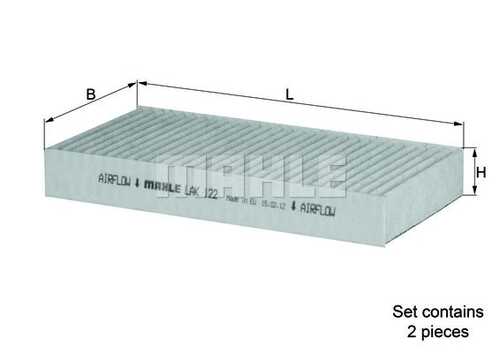 LAK122/S Mahle/Knecht фильтр воздушный салонный угольный