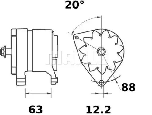 Mg 446 генератор iveco (24v 55a) MAHLE/KNECHT MG 446