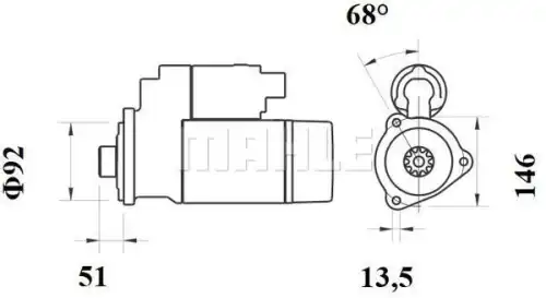 Ms 761 стартер 24v 5.5kw 12 зубьев cw MAHLE/KNECHT MS 761
