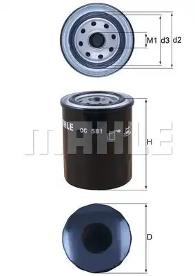 Масляный фильтр MAHLE/KNECHT OC581