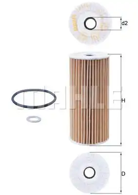 Фильтрующий элемент (вставка) MAHLE/KNECHT OX1048D