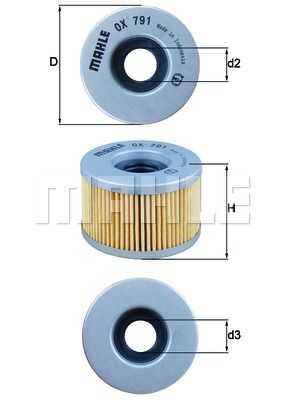 OX791 Mahle/Knecht Элемент фильтрующий масляного фильтра OX 791 Z0322