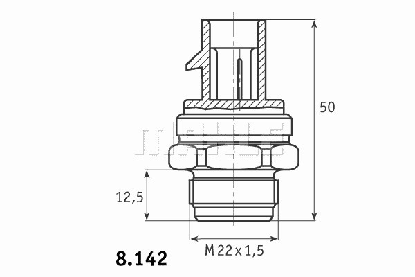 Датчик включения вентилятора MAHLE/KNECHT TSW14D