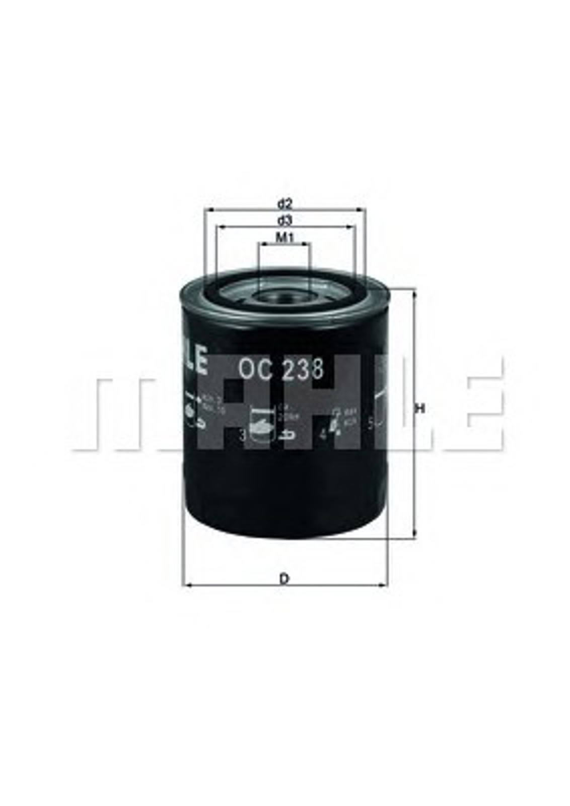 Фильтр масляный MAHLE/KNECHT OC238