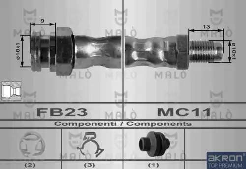 8552 MALÒ Шланг тормозной