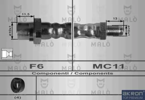 8911 MALÒ Шланг тормозной