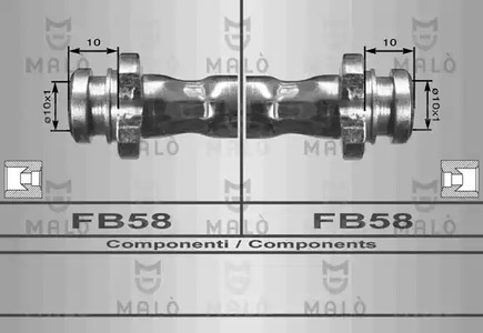 Шланг тормозной MALO 80012