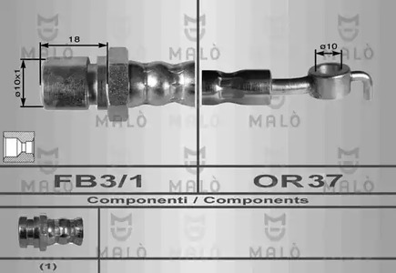 Шланг тормозной MALO 80322