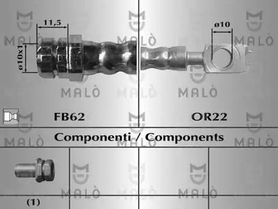 80160 MALO Шланг тормозной