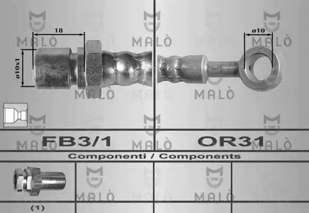 Шланг тормозной MALO 80292