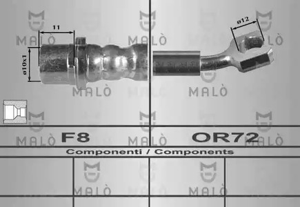 Шланг тормозной MALO 80342