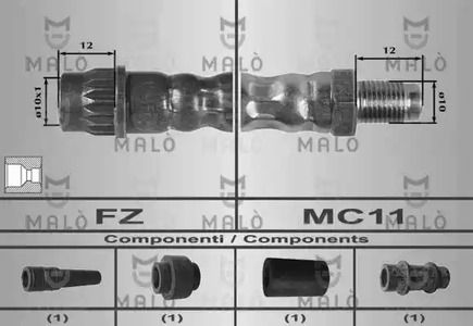 Шланг тормозной MALO 80440