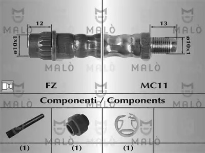 Шланг тормозной MALO 80741