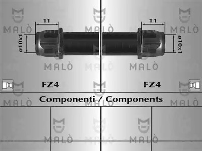 Шланг тормозной MALO 80744