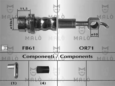 Шланг тормозной MALO 80751