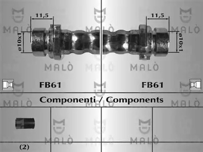 Шланг тормозной MALO 80752