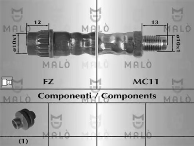 Шланг тормозной MALO 80666