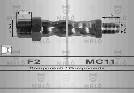 Шланг тормозной MALO 8487