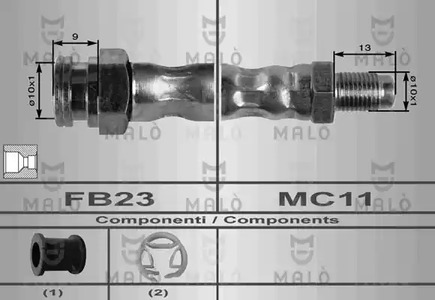 8512 MALO Шланг тормозной