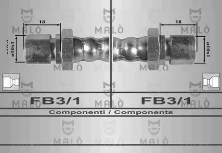 Шланг тормозной MALO 8541