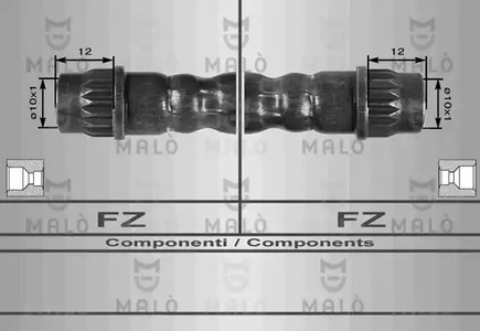 Шланг тормозной MALO 8501