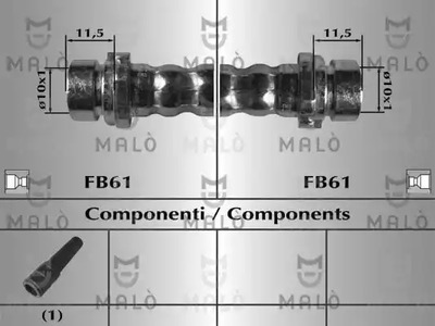 Шланг тормозной MALO 8970