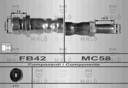 8999 MALO Шланг тормозной