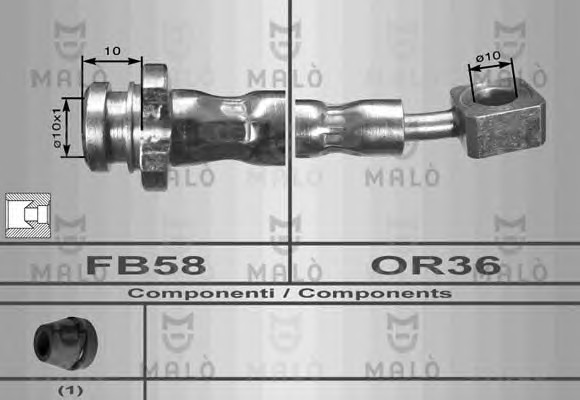 Шланг тормозной MALO 80011