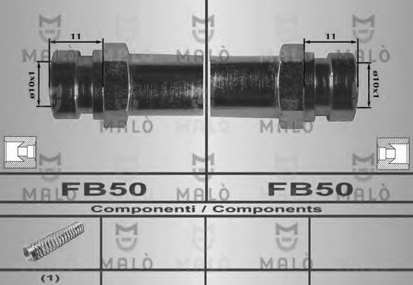 Шланг тормозной MALO 80504
