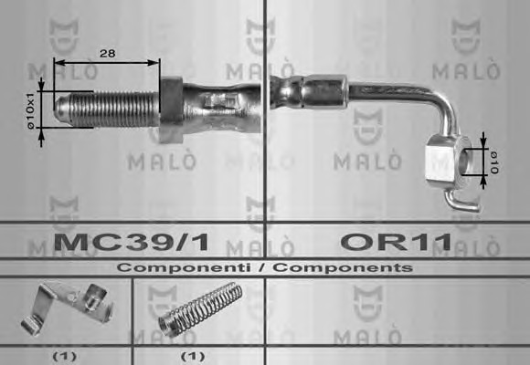 Шланг тормозной MALO 8558