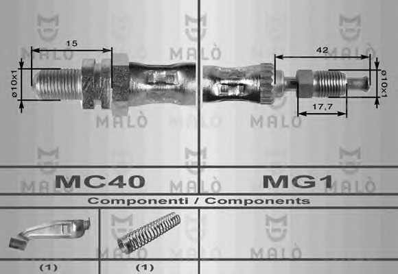 Шланг тормозной MALO 8604