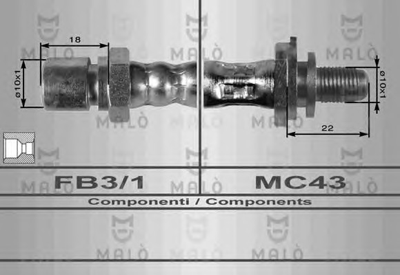 Шланг тормозной MALO 8614