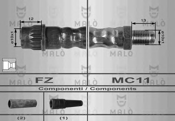 Шланг тормозной MALO 8940