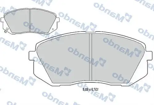 MBF015235 MANDO MBF015235_колодки дисковые задние!\ Hyundai Accent,Kia Rio 1.4i/1.6i 16V/1.5CRDi 05>