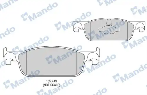 Колодки тормозные дисковые dacia logan ii 201210- sandero ii 201210- MANDO MBF015302
