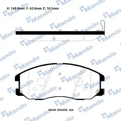 MPD28 MANDO MPD28_колодки дисковые передние!\ Opel Antara, Chevrolet Captiva 2.0/2.0CDTi/2.4/3.2 06>