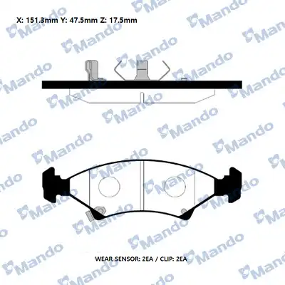 MPK05 MANDO MPK05_колодки дисковые передние!\ Kia Sephia 1.5/1.8 16V 95-01/Sportage 2.0TD 97-98